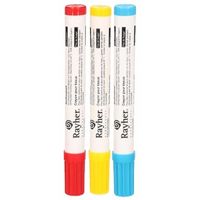 3x textielstift dikke punt 2-4 mm blauw/geel/rood