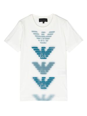 Emporio Armani Kids t-shirt en coton à logo imprimé - Blanc