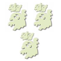Glow in the dark Halloween stickers van spookjes - 9x stuks - 16 x 9 cm - Muurstickers versiering