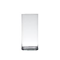 Hakbijl Glass cilinder Bloemenvaas - glas - transparant - D12 x H25 cm - Bloemen/takken/boeketten