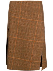 Stella McCartney checked wool skirt - Marron