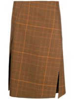 Stella McCartney checked wool skirt - Marron - thumbnail