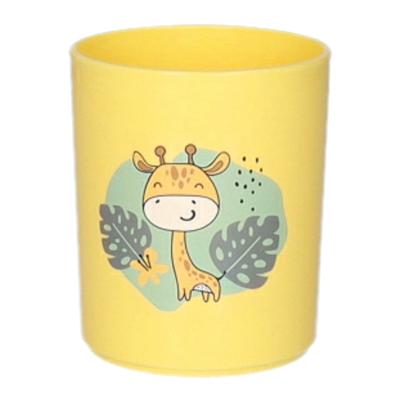 Plasticforte Drinkbekers - kunststof - 350 ml - geel - giraf - kinderen - camping
