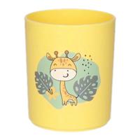 Plasticforte Drinkbekers - kunststof - 350 ml - geel - giraf - kinderen - camping