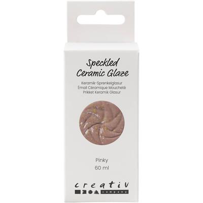 Creativ Company Gespikkeld keramiekglazuur, 999-1060 °c, dekkend, pinky, 60 ml/ 1 fles