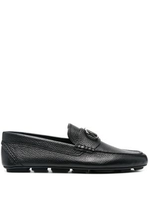 Valentino Garavani mocassins à détail VLogo Signature en cuir - Noir