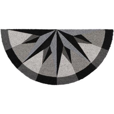 Luance Cozy Step Deurmat - anti slip - half maan - windroos print - 75 x 37 cm - schoonloopmat