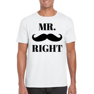 Mr. Right t-shirt wit heren