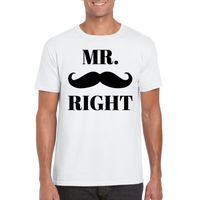 Mr. Right t-shirt wit heren - thumbnail