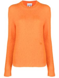 GANNI pull en maille à manches longues - Orange