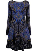 ETRO robe en maille à motif cachemire - Bleu