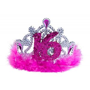 Tiara roze bont sweet 16