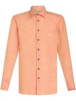 ETRO chemise en lin à broderies Pegaso - Orange