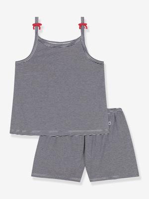 PETIT BATEAU pyjama set met bretels marineblauw