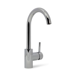Wastafelkraan Blue Label Brondby | Opbouw | Draaibare uitloop | Mengkraan | Hoog model | 1-hendel | Rond | Chroom