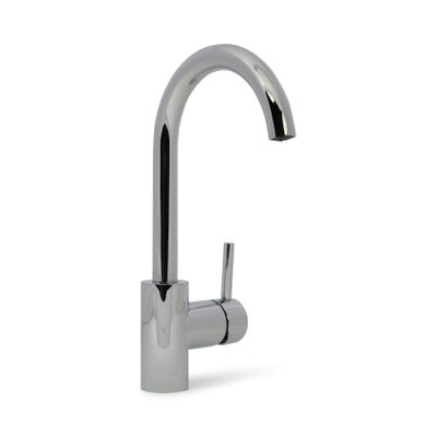 Wastafelkraan Blue Label Brondby | Opbouw | Draaibare uitloop | Mengkraan | Hoog model | 1-hendel | Rond | Chroom
