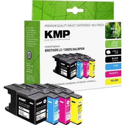 KMP Inktcartridge vervangt Brother LC-1280XLBL, LC-1280XLC, LC-1280XLM, LC-1280XLY Compatibel Combipack Zwart, Cyaan, Magenta, Geel B59VX 1524,4005