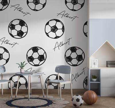 Voetballen met naam Fotobehang kinderkamer