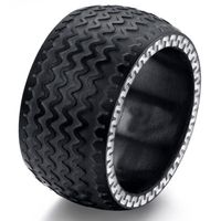 Stalen herenring Black Tyre-19mm