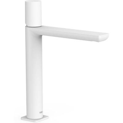Wastafelkraan Tres Loft | Opbouw | Mengkraan | Hoog model | 1-knop | Rond | Wit mat