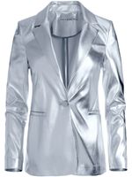 alice + olivia blazer Macey métallisé en cuir vegan - Argent alice + olivia blazer Macey métallisé en cuir vegan - Argent
