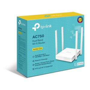 TP-LINK ARCHER C24 draadloze router Fast Ethernet Dual-band (2.4 GHz / 5 GHz) Wit