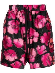 4SDESIGNS short fleuri à lien de resserrage - Noir