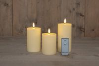 B.O. 3Pcs 3D Wick Ivory Ribbel Candle 7,5X1012,515 cm Rusti - Anna's Collection