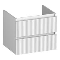 Brauer Joy Wavy - Onderkast - 60 cm - met 2 Softclose Lades Greeploos en 1 Sifon Uitsparing - Mat Wit