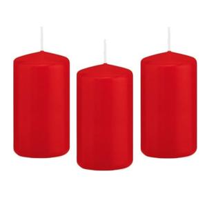 Cilinderkaars/stompkaars - 8x - rood - 5 x 10 cm - 23 branduren