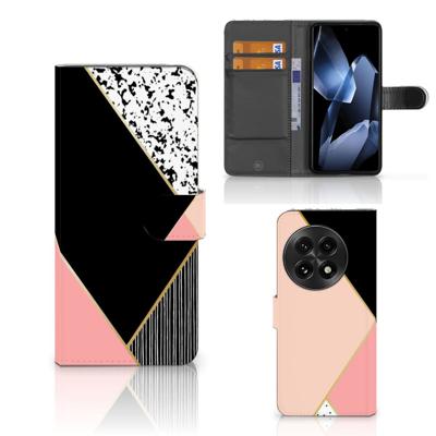 OnePlus 13 | Book Case | Zwart Roze Vormen