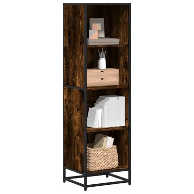 Boekenkast 40x35x139 cm bewerkt hout gerookt eikenkleurig