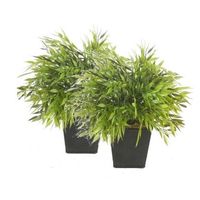 2x Groene kunstplant bamboe plant in pot 25 cm - Kunstplanten
