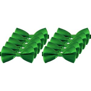 10x Groene verkleed vlinderstrikken/vlinderdassen 12 cm voor dames/heren   -