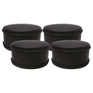 Deurstopper voor binnendeuren - 4x - zwart - rond - 1,2 kg - 12 x 6 cm - met rubberen rand   -