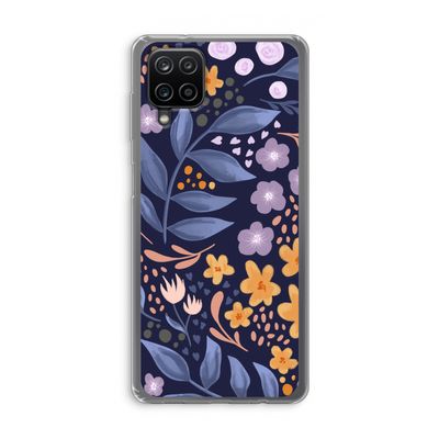 Flowers with blue leaves: Samsung Galaxy A12 Transparant Hoesje