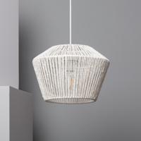 Hanglamp touw 'Krito' E27 fitting modern gevlochten wit 310mm - thumbnail