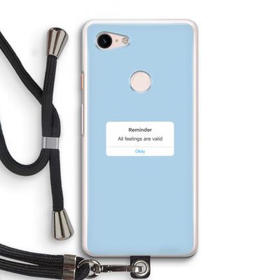 Reminder: Pixel 3 Transparant Hoesje met koord