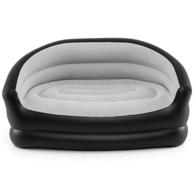 Opblaasbare Loveseat Draagbare en Opvouwbare 2-Zitsbank voor Volwassenen met Fluweelachtig Oppervlak Armleuningen Opblaasbare Fauteuil Zonder Pomp