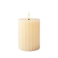 Kaars LED Lumineo Beige Ø 7,5 x 12,3 cm Met reliëf (AAA)