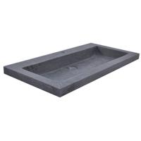 Wiesbaden Raw Wastafel Enkel met 1 Kraangat - 80x46x5cm - Hardsteen Gezoet