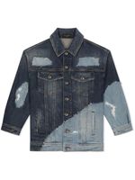 Dolce & Gabbana Kids jean effet-usé en jean patchwork - Bleu