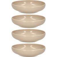 Kommetje/schaaltje - 8x - Dessert/ontbijt - Kunststof - D16 x 4 cm - taupe