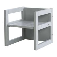 Sgabello regolabile per bambini ROBA - 3 altezze - Stile country - Grigio