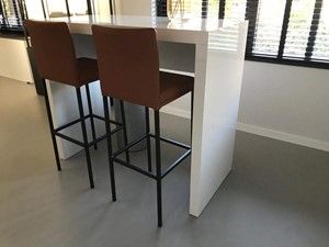 Set van 2 leren barstoelen - bruin leer - Echt leer, Modern, ontdek de vele Leersoorten en Kleuren bij ShopX