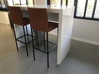 Set van 2 leren barstoelen - bruin leer - Echt leer, Modern, ontdek de vele Leersoorten en Kleuren bij ShopX