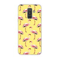 Flamingo's geel: Samsung Galaxy A6 Plus (2018) Transparant Hoesje