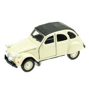 Deux chevaux Citroen 2CV modelauto creme/wit   -