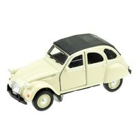 Deux chevaux Citroen 2CV modelauto creme/wit   - - thumbnail