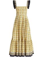 ETRO robe longue à volants superposés - Jaune